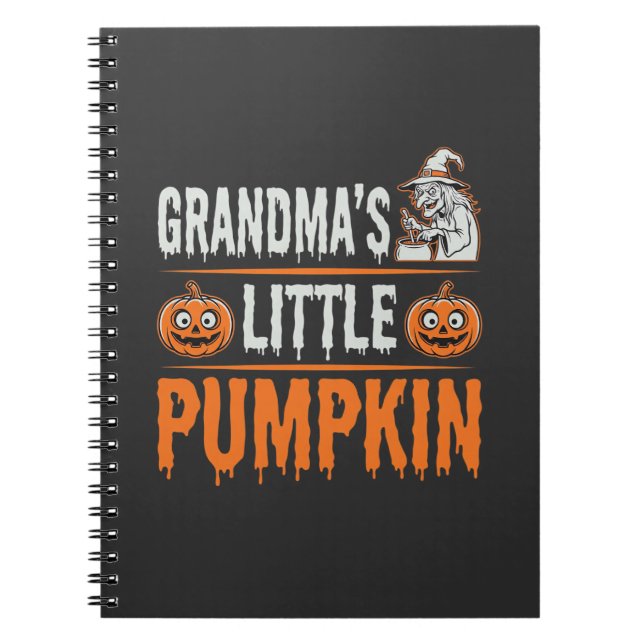 Mormors lilla pumpa Halloween-häxdesign Anteckningsbok (Framsidan)