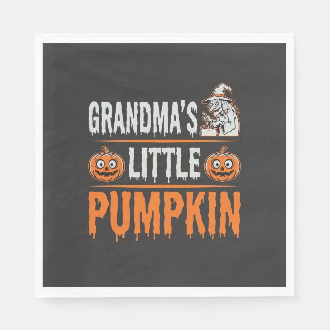 Mormors lilla pumpa Halloween-häxdesign Pappersservett (Framsidan)