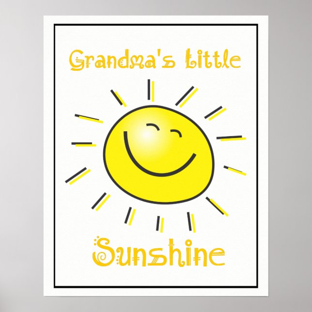 Mormor's Little Sunshine Barnbarn, Roligt Quote Poster (Framsidan)