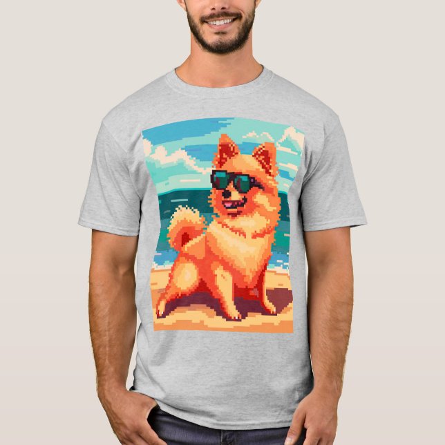 Mormors Pixel Hund T Shirt (Framsida)