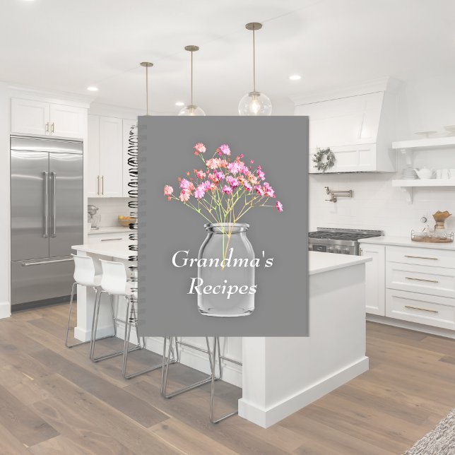 Mormors recept Vilda blommor Murad burk Rosa Anteckningsbok (Skapare uppladdad)