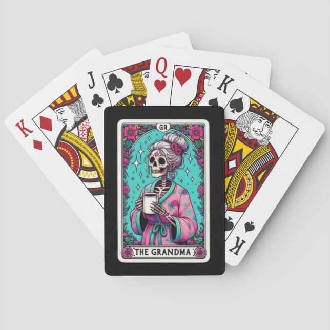 Mormors Skelett Tarot Poker Kort Casinokort (Baksidan)