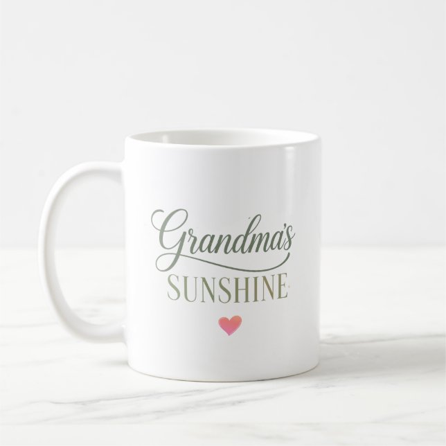 Mormors solsken varmhjärtade gåva kaffemugg (Vänster)