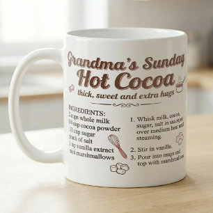 Mormors söndags heta chokladrecept och marshmallow kaffemugg