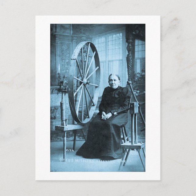 Mormors spinning Wheel Louis Pesha Vykort (Framsida)
