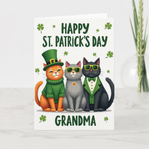 Mormors St Patricks-kort med katter Kort