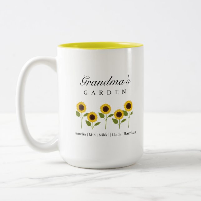 Mormors Trädgård Solros Kaffe Mugg (Vänster)