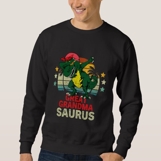 Mormorsaurus Rex Dinosaur Stor Mormor Saurus Lång Ärmad Tröja (Framsida)