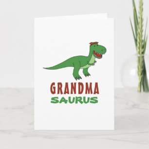 Mormorssaurus Dinosaurie T-Rex Dino Mormor Farförä Kort