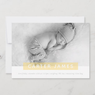 MORN BABY PHOTO-överlägg för enkel söt gult Meddelande