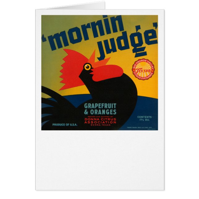 Mornin Judge Grapefruit och Orangar Hälsningskort (Framsidan)