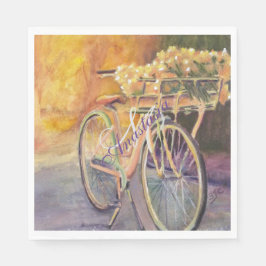 MORNING BIKE RIDE MONOGRAM PARTY PAPPERSSERVETT