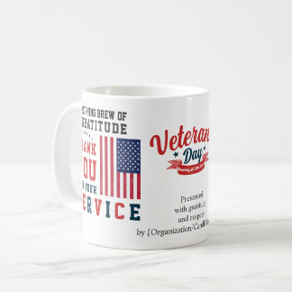 Morning Brew of Gratitude Patriotic Veterans Day Kaffemugg