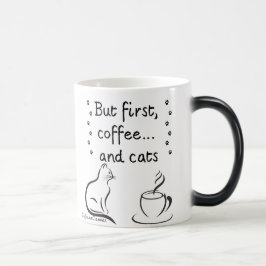 Morning Coffee & Cat Vibes – Cute Minimalist Mug Magisk Mugg