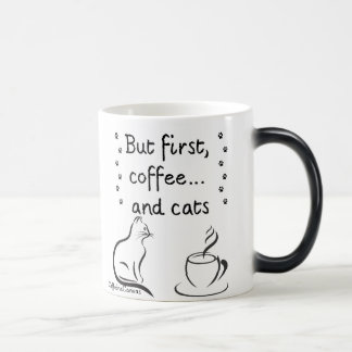 Morning Coffee & Cat Vibes – Cute Minimalist Mug Magisk Mugg