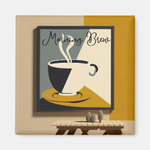Morning Coffee Wake Up Dekor Magnet