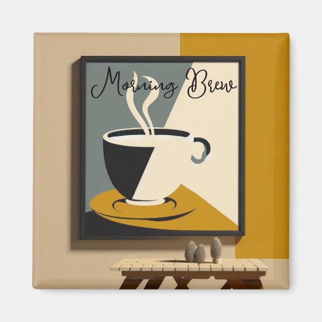 Morning Coffee Wake Up Dekor Magnet (Framsidan)