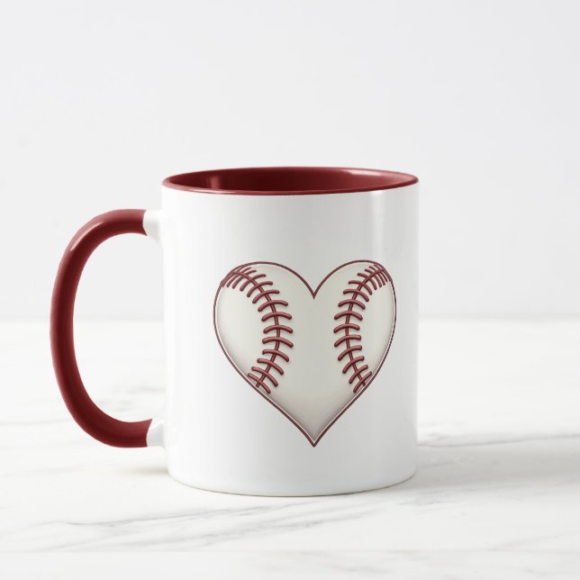 Morning Fuel Baseball Heart Mug Mugg (Vänster)