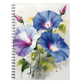 Morning Glory - Akvarellblommor Anteckningsbok