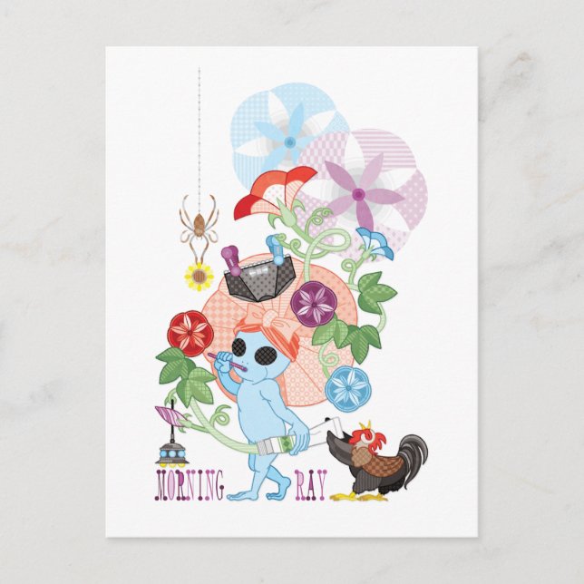 MORNING GRÅTT ALIEN VYKORT (Framsida)