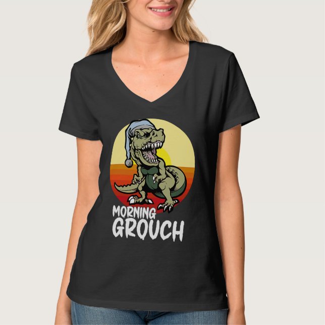 Morning Grouch Grumpy Rex doesn't like Mornings or T Shirt (Framsida)