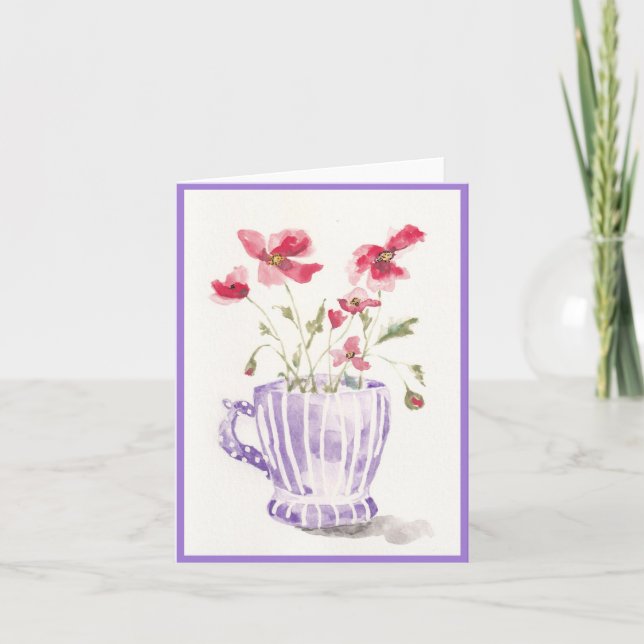 Morning Poppies Greeting Card Kort (Framsida)