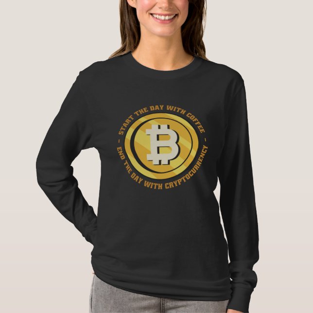Morning Quotes Coffee Crypto Wealth Money T Shirt (Framsida)