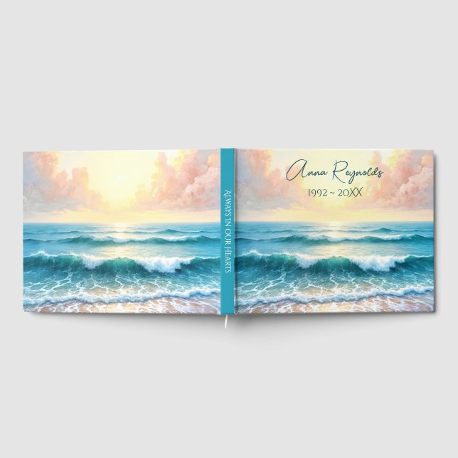 Morning Seascape For Memorial Service Gästböcker (Full)