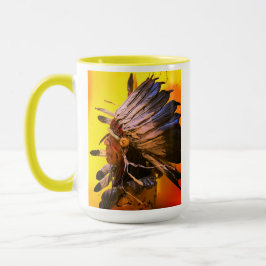"Morning Sky" native chief original art Mugg