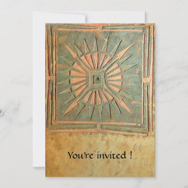 MORNING STAR, antikt gulgrön, vit Inbjudningar (Framsida)