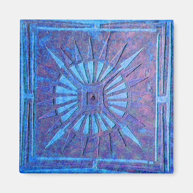 MORNING STAR,blå Magnet (Framsidan)