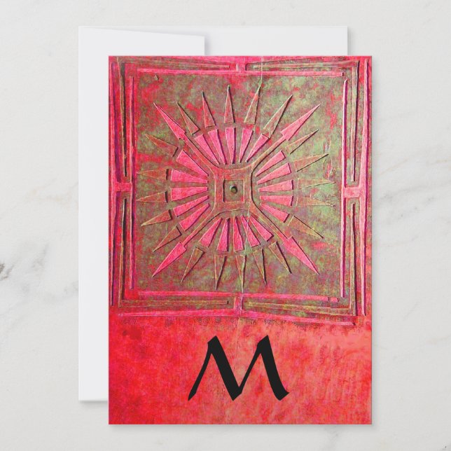 MORNING STAR MONOGRAM, antique bright Red Meddelande (Framsida)