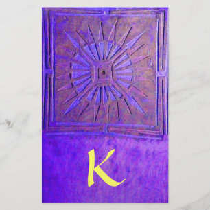 MORNING STAR-MONOGRAM ,blå,lila gul Brevpapper