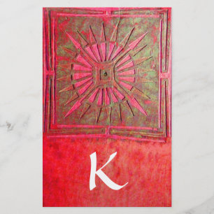 MORNING STAR MONOGRAM, röd grönt vit Brevpapper