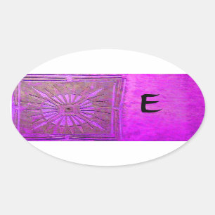 MORNING STAR MONOGRAM ,rosa violett,lila Ovalt Klistermärke