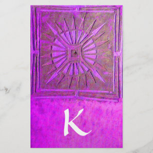 MORNING STAR MONOGRAM,violet lila vit Brevpapper
