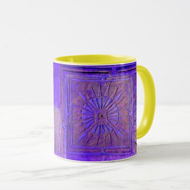 MORNING STAR Pawnee Lila Blue Gult Monogram Mugg (Framsida höger)