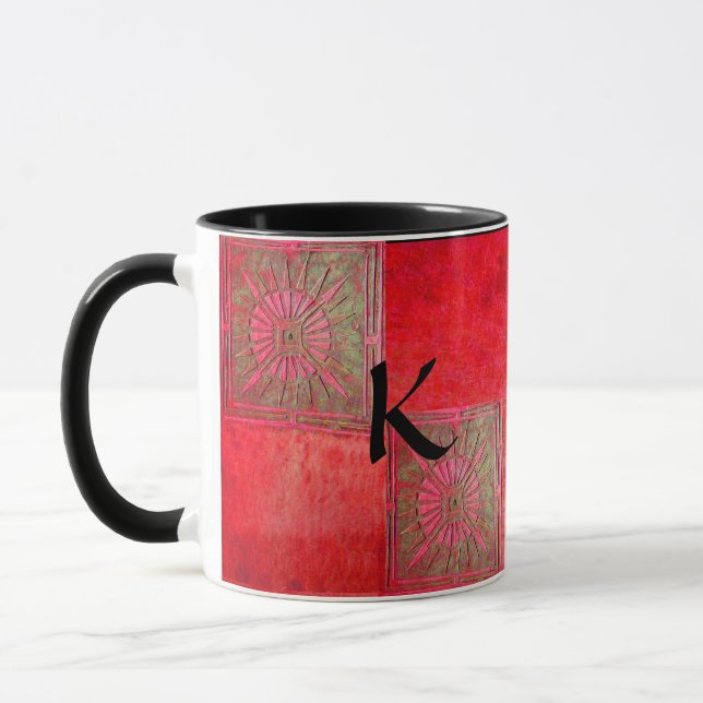 MORNING STAR Pawnee Red Grönt Black Monogram Mugg (Vänster)
