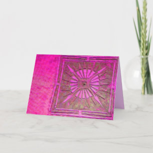 MORNING STAR Rosa,Fuchsia Black, Monogram Anteckningskort
