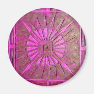 MORNING STAR Rosa,Fuchsia Black, Monogram Magnet