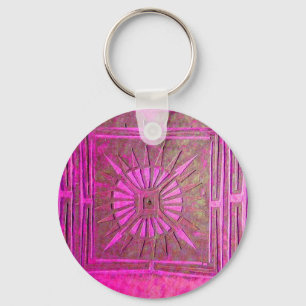MORNING STAR Rosa,Fuchsia Black, Monogram Nyckelring
