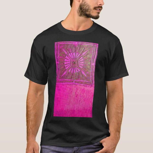 MORNING STAR Rosa,Fuchsia Black, Monogram T-shirt (Framsida)