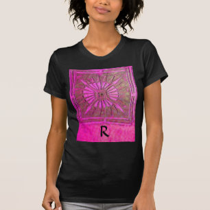 MORNING STAR Rosa,Fuchsia Black, Monogram Tee Shirt