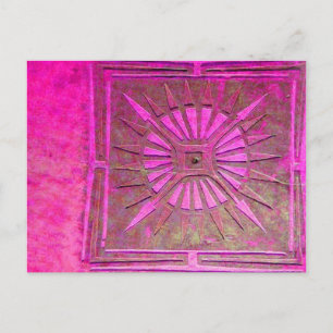 MORNING STAR Rosa,Fuchsia Black, Monogram Vykort