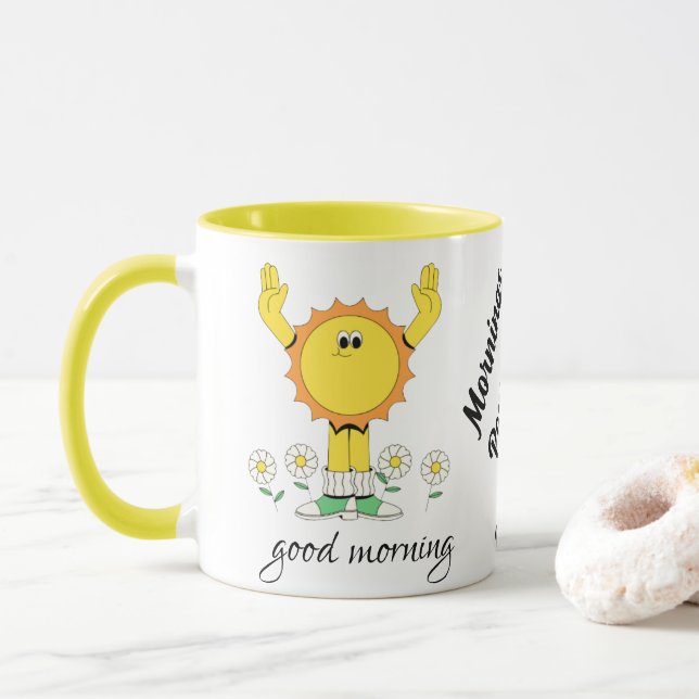 Morningar med kaffe och Optimism Mugg (Med munk)