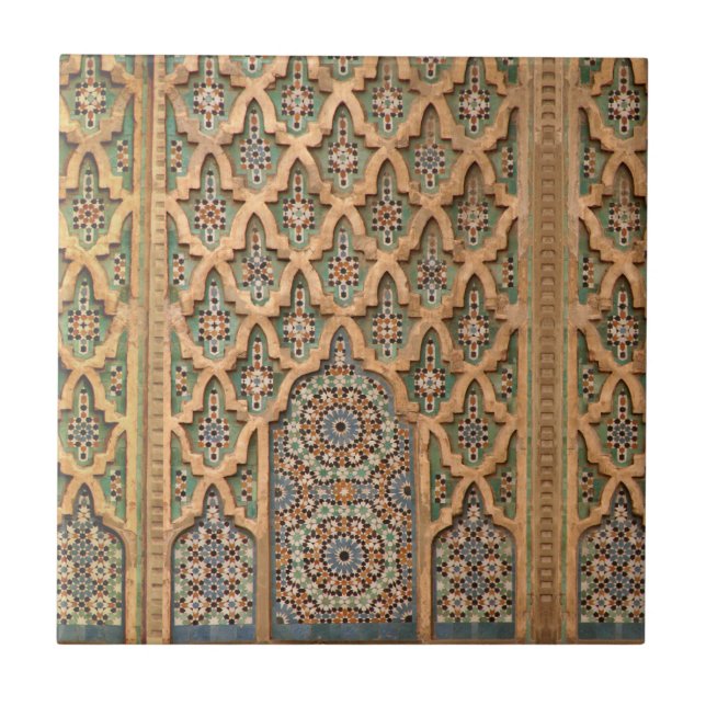 Morocaan Bronze Bab al-Mansour i Meknes Kakelplatta (Framsidan)