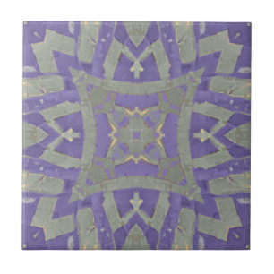 Morocansk mosaik, geometrisk grönt lila plum kakelplatta