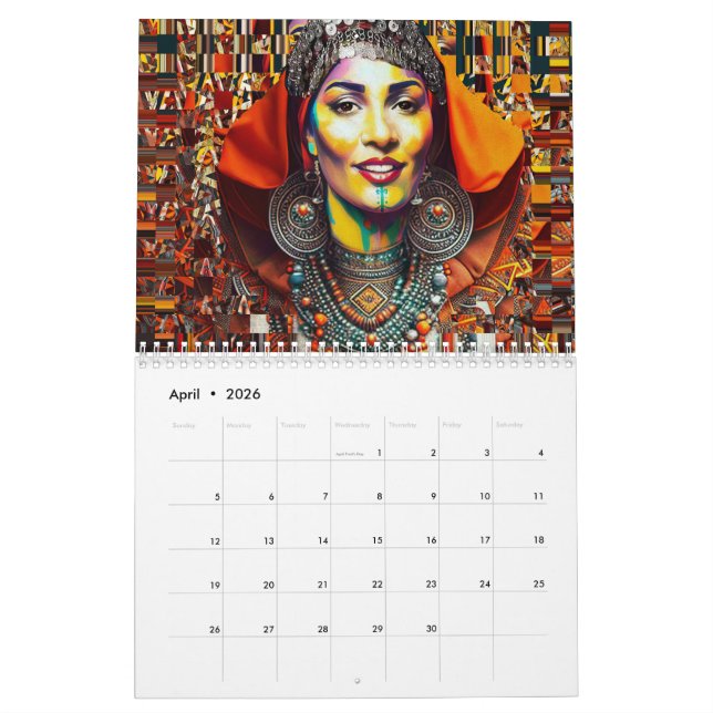 Moroccan Amazigh Beauty Calendrier Kalender (Apr 2026)