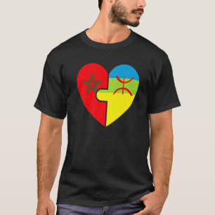 Moroccan Amazigh Roots Matching Flagga stolt över T Shirt