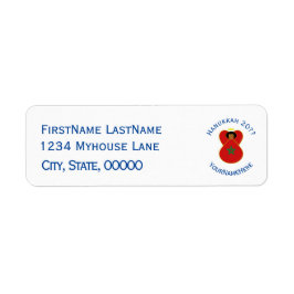 Moroccan Angel Hanukkah Flag Personalized Returadress Etikett